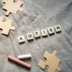 AUTISM IN SCRABBLE TILES AND PUZZLE PIECES